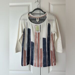 Anthropologie One September Pleated Brushstrokes Top NWT (Size S)